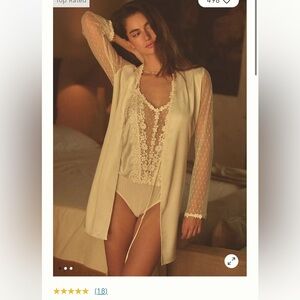 Flora Nikrooz Showstopper Long-Sleeve Lace-Back Cover-Up